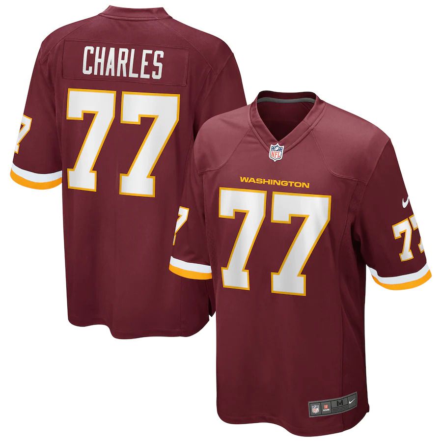 Men Washington Redskins 77 Saahdiq Charles Nike Burgundy Game Player NFL Jersey
